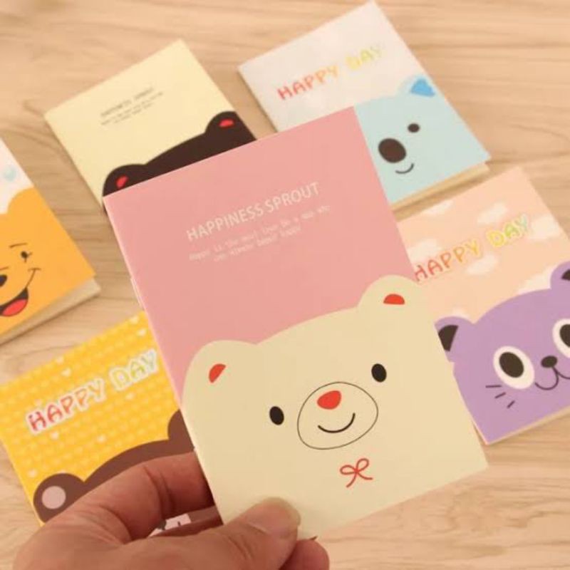 

Buku Catatan Kecil ukuran muat di saku sampul karakter lucu bisa custom