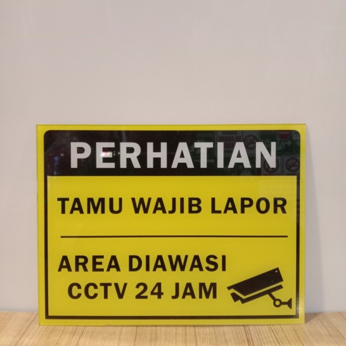 

SIGN akrilik PERHATIAN CCTV AKRILIK 20 X40 CM
