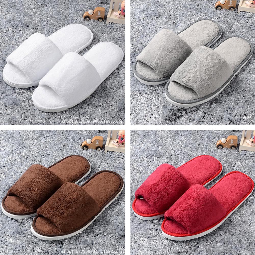  Sandal  Selop  Rumah Wanita  Open Toe Bahan Bulu  Fleece 