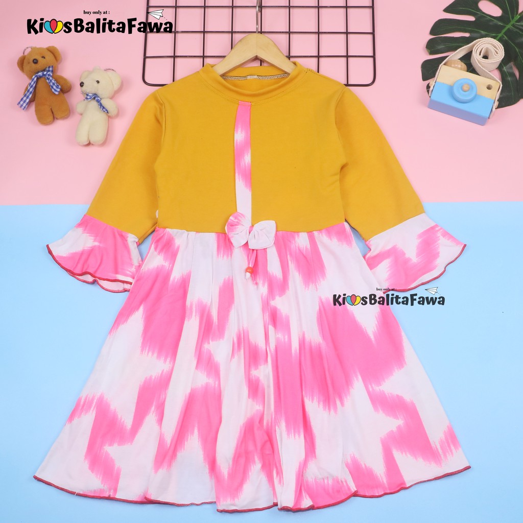 Dress Sissy 5-6 Tahun / Dress Anak Lengan Panjang 3/4 Baju Blouse Perempuan Dres Terompet Cutbray