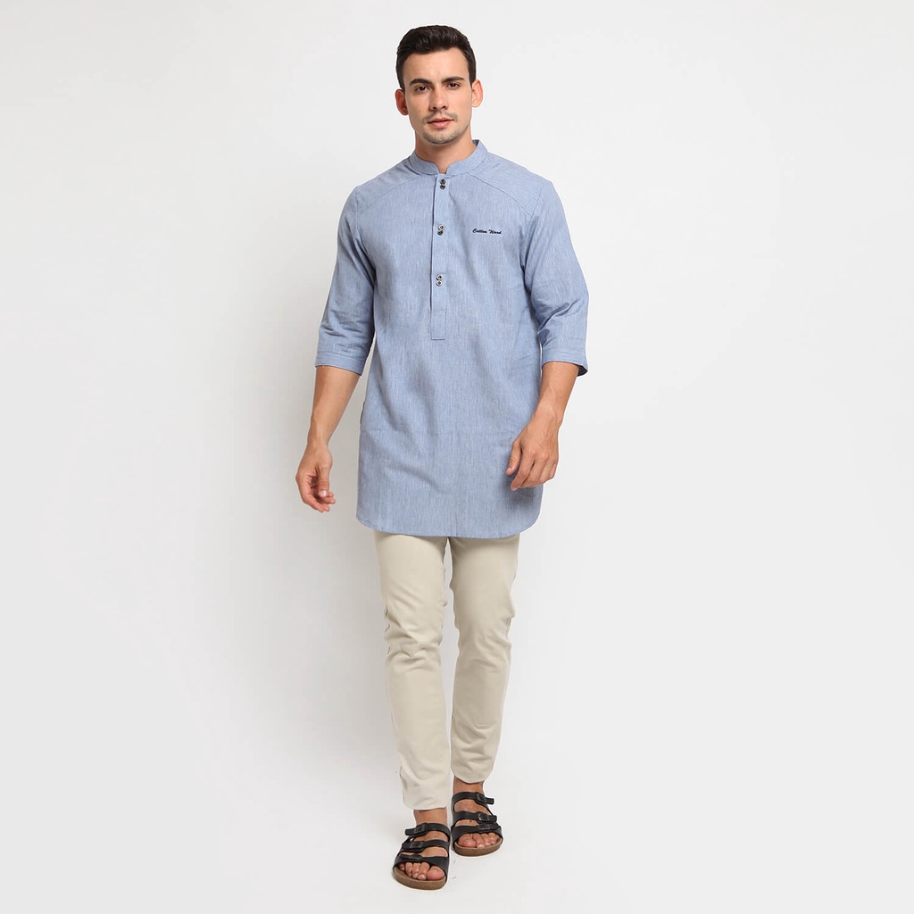 Baju Koko Kurta Pakistan Pria Muslim Lengan 3/4 Model Terbaru Original Lebaran