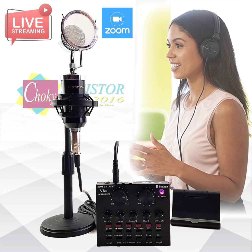 Jual Paket Microphone Kondenser BM8000 Plus Soundcard V8u Taffstudio ...
