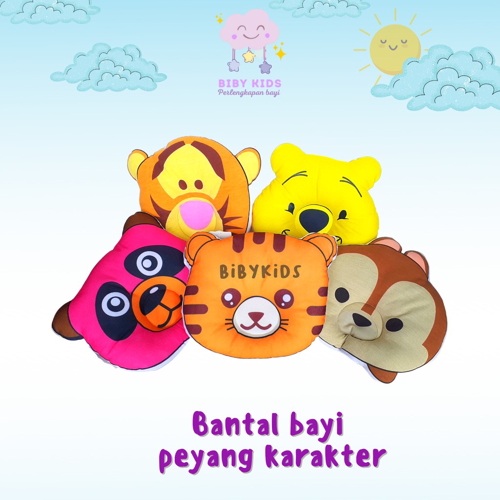 Bantal Bayi Anti Peyang Bantal Peyang Bayi Karakter Motif Hewan Murah Bantal Bayi Baru Lahir Perlengkapan Tidur Baby Newborn Lucu Kartun