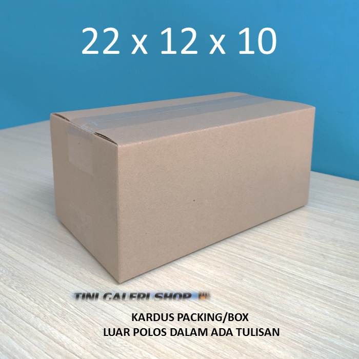 Kardus Packing-Karton Box Uk.22x12x10 cm Luar Polos Dalam Ada Tulisan