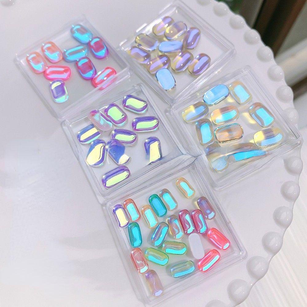 NEEDWAY Nail Art Charms Square Sugar Nail Salon Manicure Aksesoris DIY Bahan Kuku 3D Dekorasi Kuku