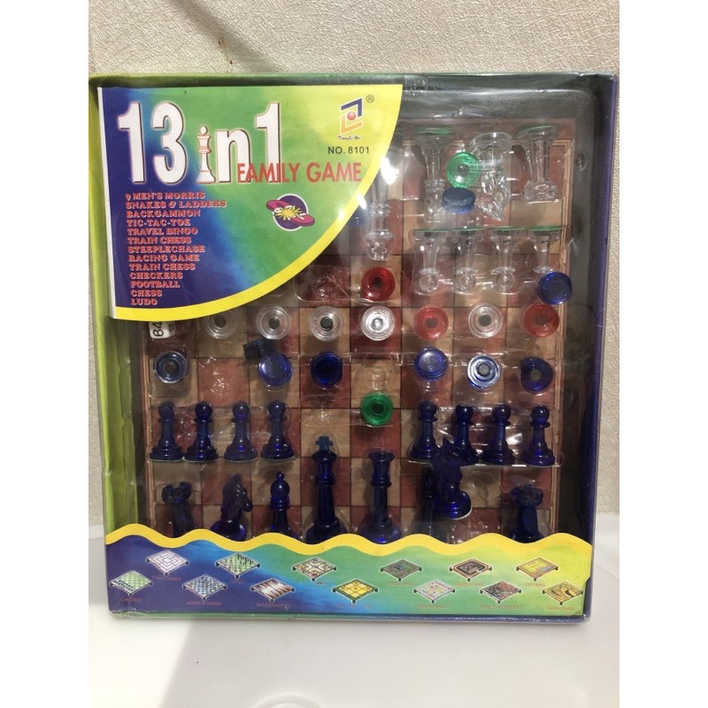 board game set 13 in 1 chess catur Ludo checkers Bingo