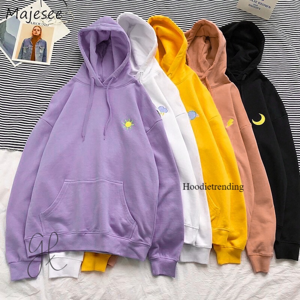 HODISO - Hoodie Jumper Sun Cloud Rain Planet Moon Korean Style Size M-Xxl ( Pria &amp; Wanita)