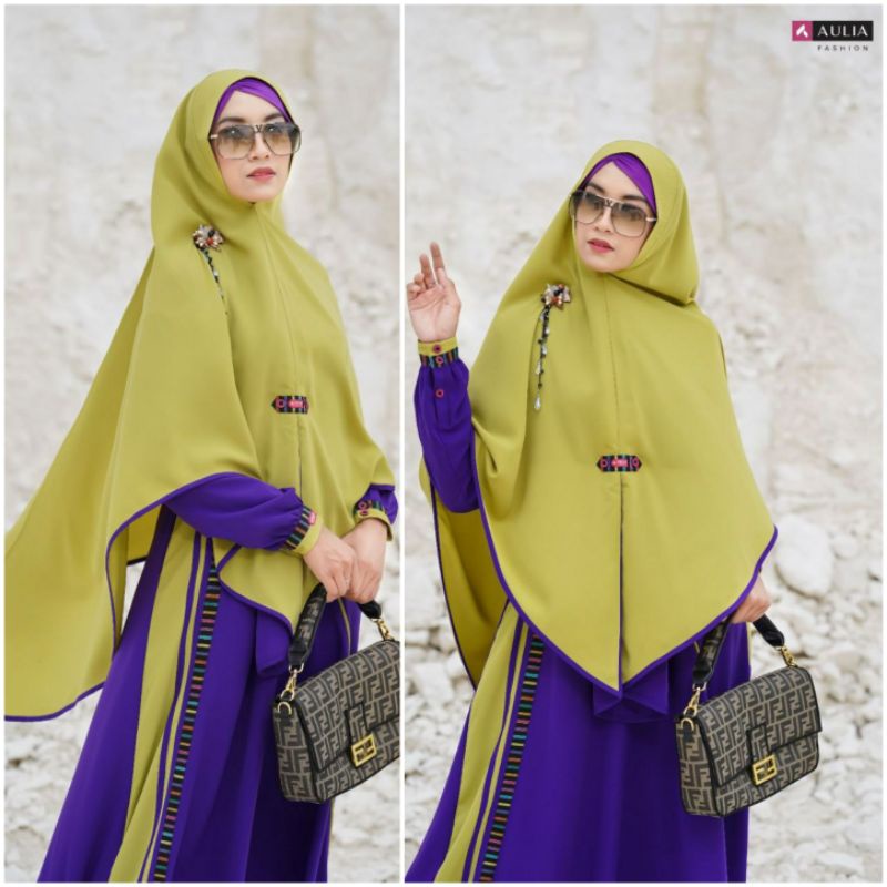 AULIA FASHION GAMIS ANNASYA VIOLET AVOCADO TERBARU LIMITED EDITION