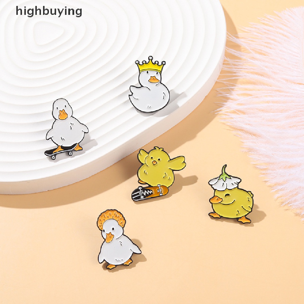 Hbid Bros Pin Enamel Desain Hewan Angsa / Bebek / Ayam / Sepatu Roda