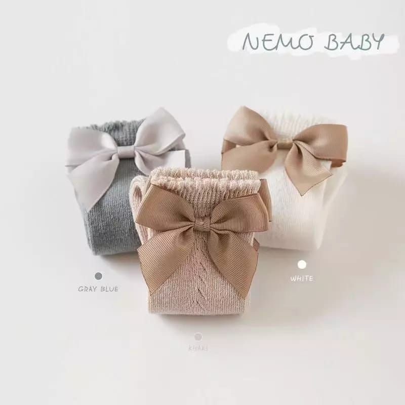 Kaos kaki bayi anak renda bordir pita / Kaos kaki lace anak