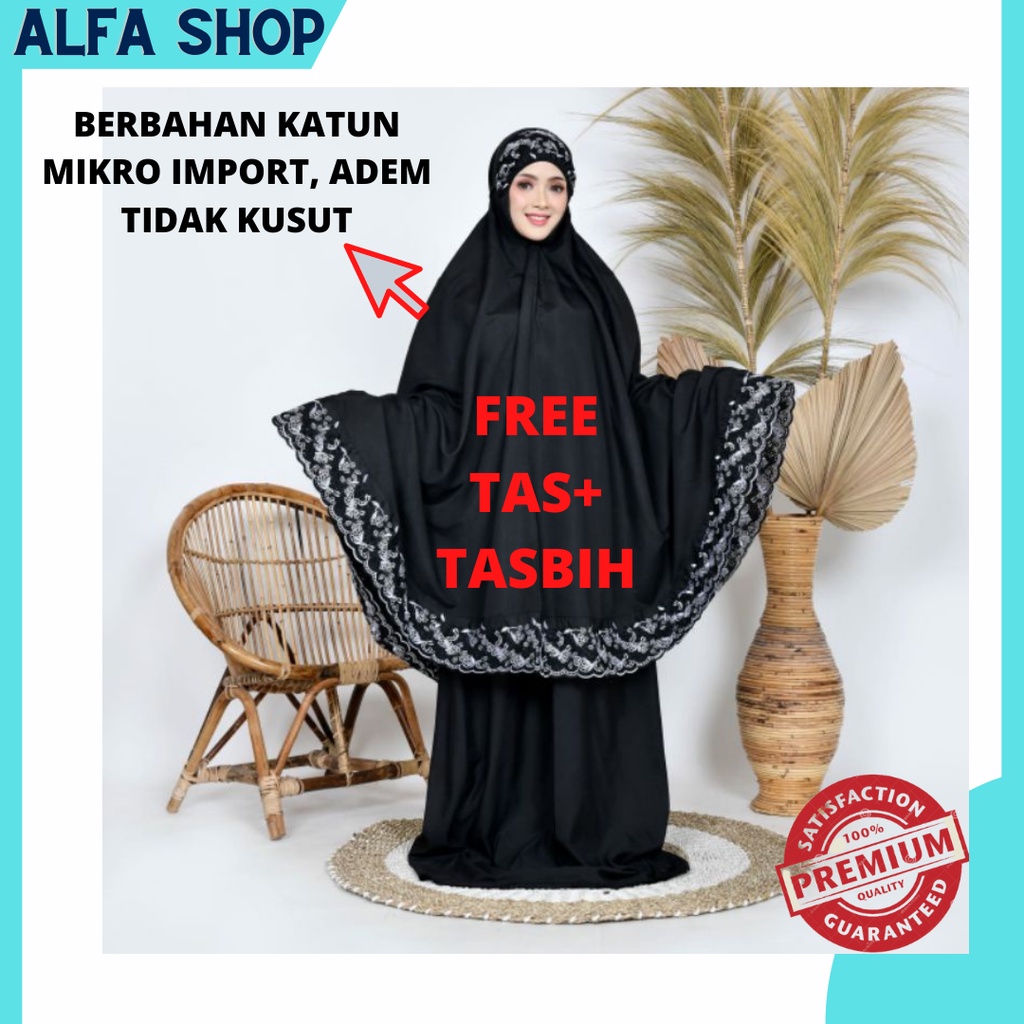 COD MUKENA KHADIJAH DEWASA JUMBO FREE TAS DAN TASBIH/MUKENA JUMBO KHADIJAH DEWASA PREMIUM TRAVEL