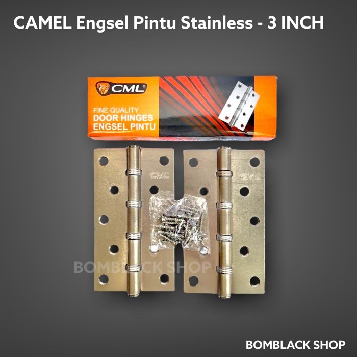 CAMEL Engsel Pintu Jendela Tebal Stainless 3&quot; Inch Anti Karat Chrome