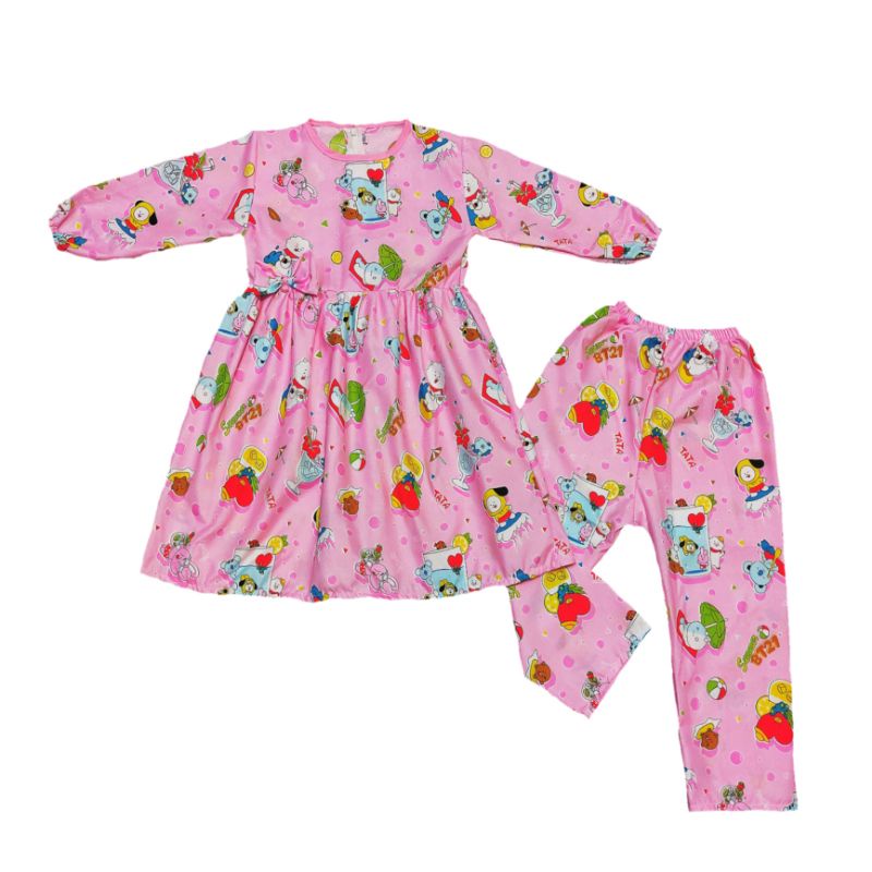 Setelan Tunik Anak Perempuan  Stelan Harian Anak Cewe 2-7 tahun