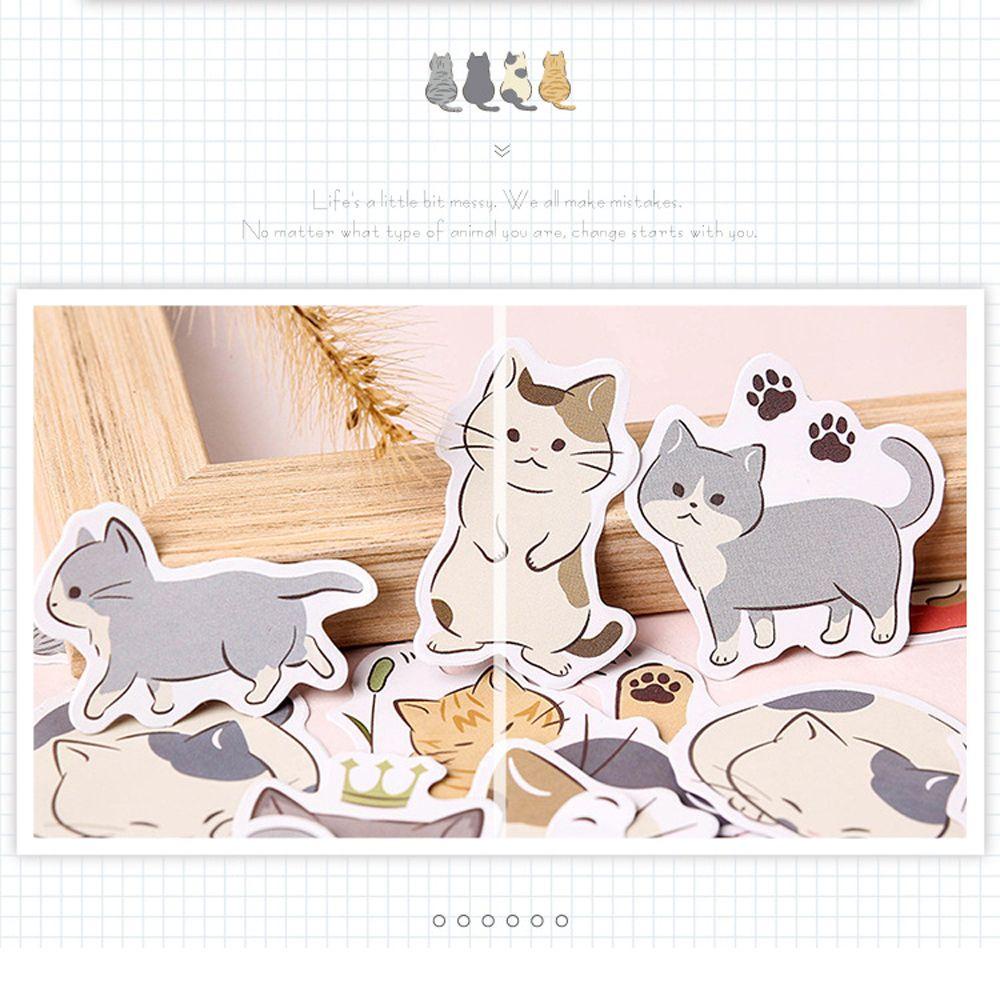 Agustinina Playful Cats DIY Scrapbooking Tahan Air Self-Adhesive Ponsel Decor Diary Skateboard Dekorasi Stiker