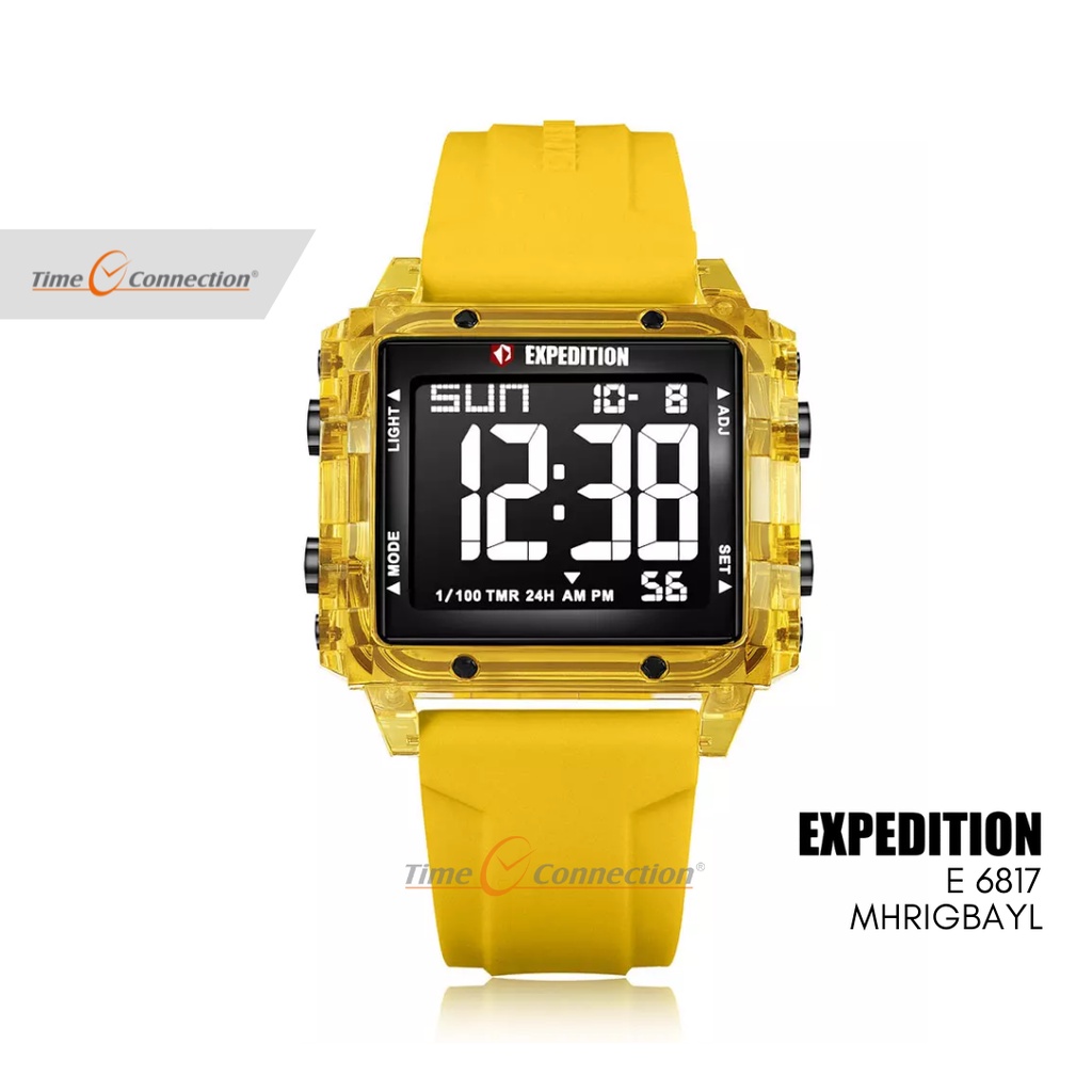Expedition E 6817 MHRIGBAYL Kuning Transparan Original / Jam Tangan Wanita Pria Karet / Yellow Trans