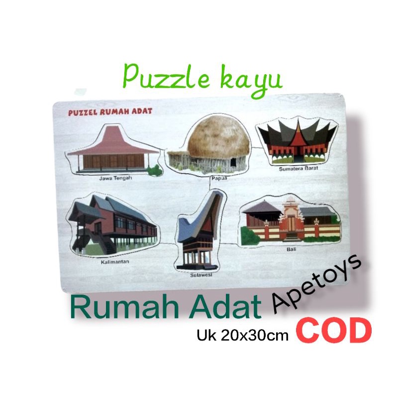Mainan Edukasi/Edukatif Puzzle Kayu Rumah Adat