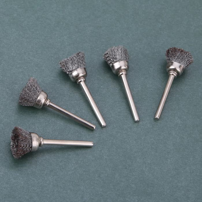 Wire Brush CUP STEEL 15mm Sikat Kawat Mangkok Mini Grinder Dremel WB03