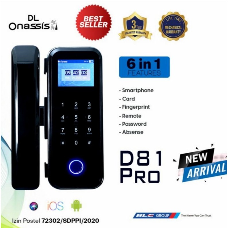 Kunci pintu digital onassis D81 pro-smart lock