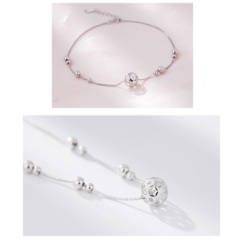 925 perak sterling gelang wanita lucky turn bead gelang fashion perhiasan