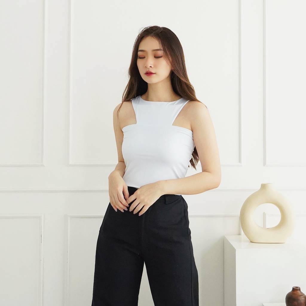 Korean Crop Tanktop Baju Atasan Wanita Crop Tee Tank top Korea 016