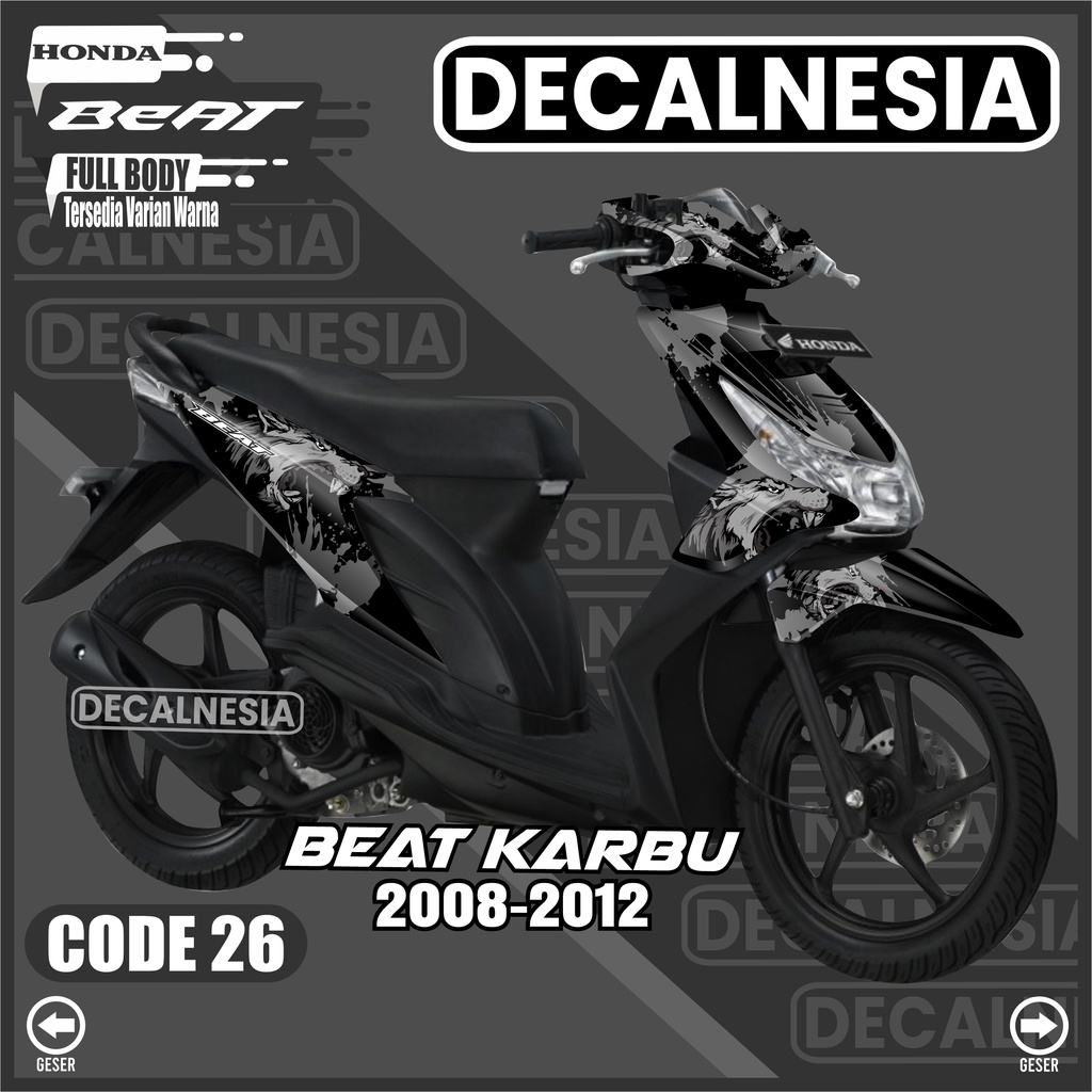 Decal Beat Karbu Full Body Wolf 2008 2009 2010 2011 2012 Serigala Stiker Motor Honda Sticker Variasi