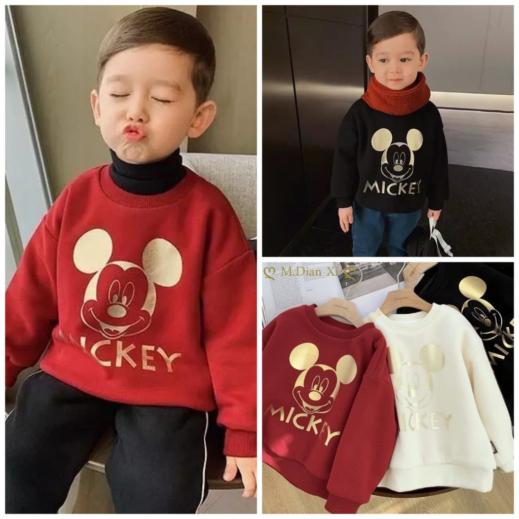 Sweater Anak Mickey Mouse Gold UNISEX / Jaket Anak Mickey Mouse UNISEX Murah Berkualitas