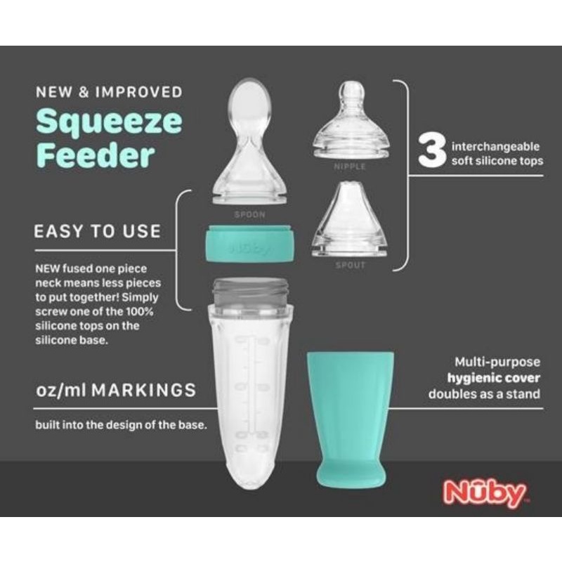 Nuby All Silicone Squeeze Feeder/Alat Makan Bayi Nuby