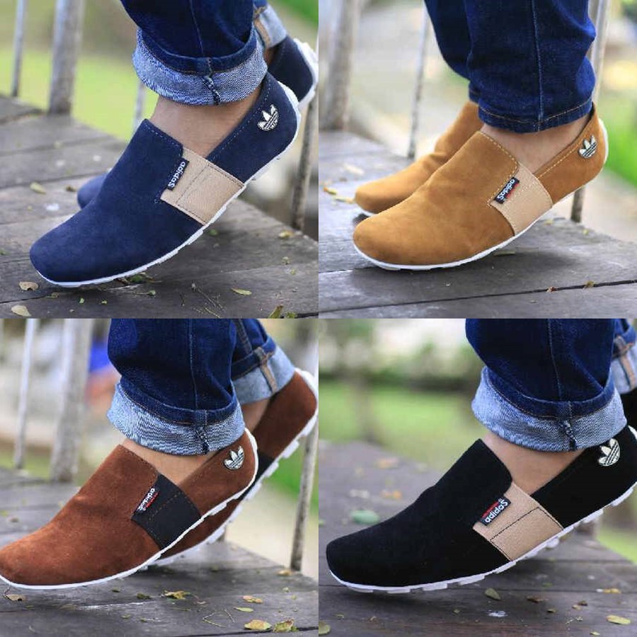 PROMO !! Sepatu Slip On Pria Adidas Asensio Casual Slop On Knop Pria Formal Mocasin Santai Kerja