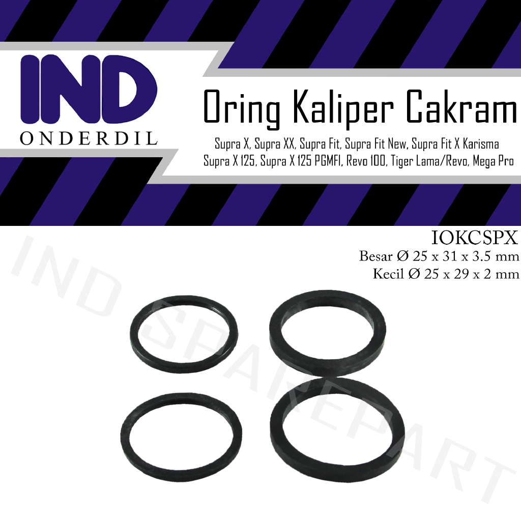 Oring-Karet-Seal-Sil Piston Kaliper Cakram Kepala Babi Depan Supra X-XX-Fit-New-S-X 125-PGMFI Lama