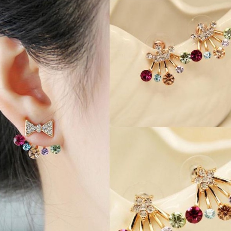 ✿AYN✿ Anting Tindik Mini Wanita RAINBOW FA88 Korea Fashion Women Earring Giwang Aksesoris Perhiasan Cewe