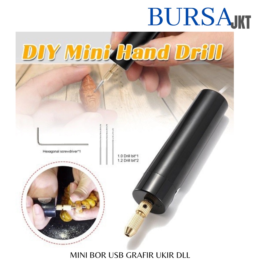 MESIN BOR MINI LISTRIK USB 5V BOR TANGAN DRILL CHUCK 13000 RPM GRAFIR TUNER NAIL ART DLL