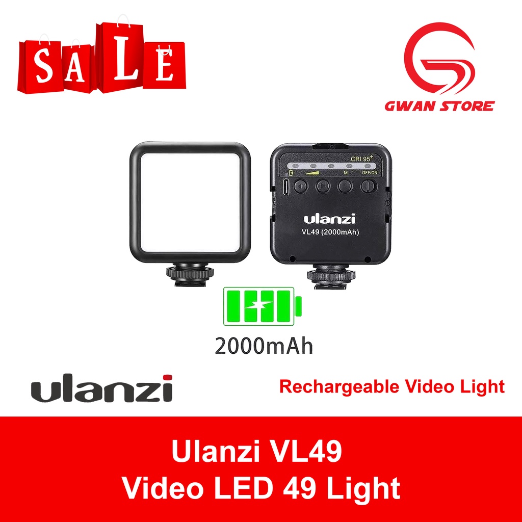 Ulanzi VL-49 VL49 VL 49 Lampu Mini LED Video Light for Camera Smartphone HP