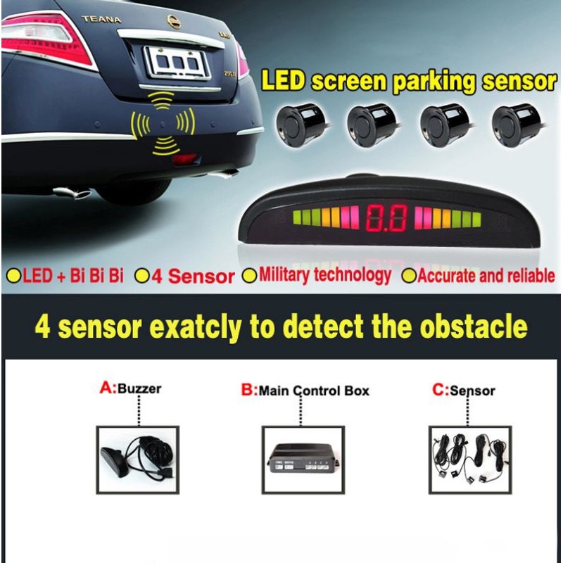 New Technology Sensor Parkir Mobil Sensor Parking 4 Titik Sensor Mundur