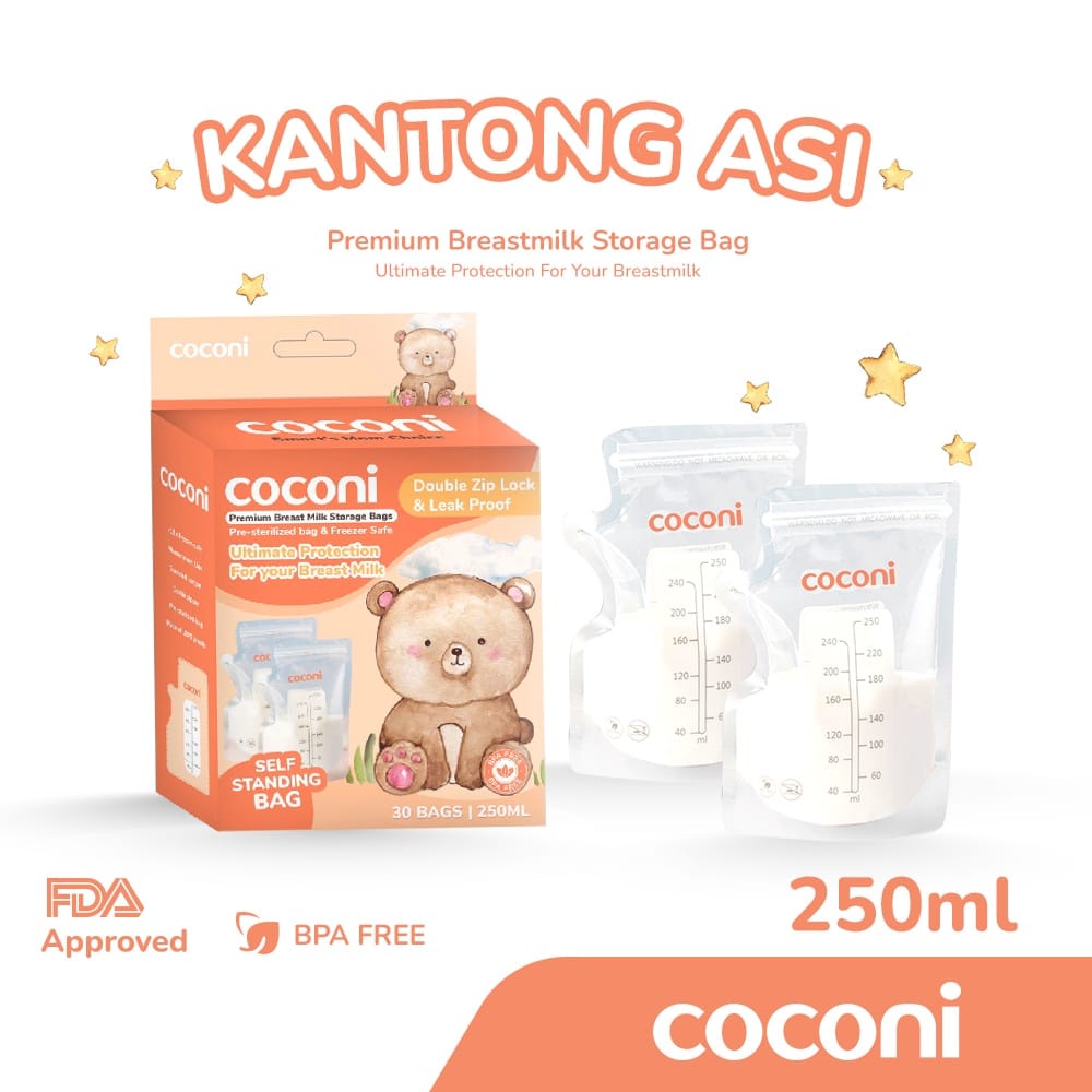 Coconi Premium Breast Milk Storage Bag 250ml 30 Bags - Kantong Asi