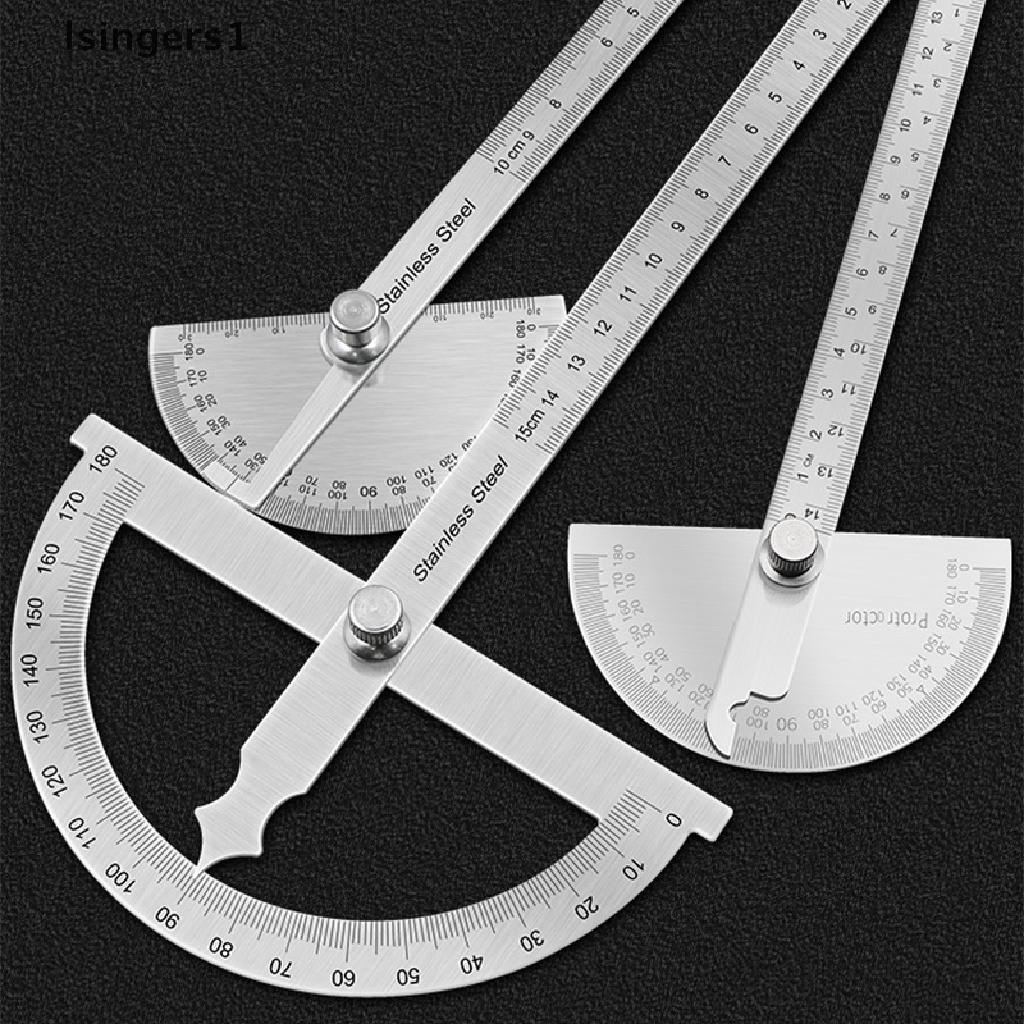 (lsingers1) Penggaris Goniometer 180 Derajat Bahan Metal Untuk Pengerjaan Kayu