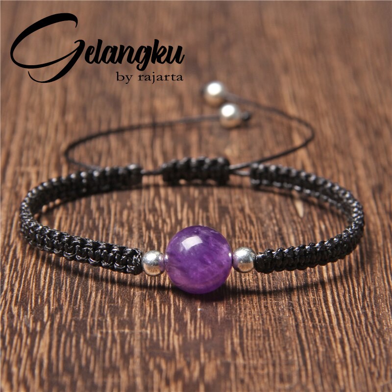 Gelang Ku Purple Stone On Shambala Black