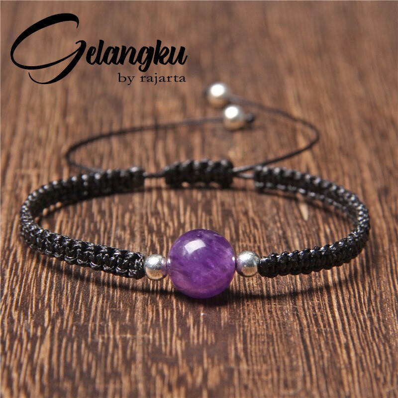 Gelang Ku Purple Stone On Shambala Black