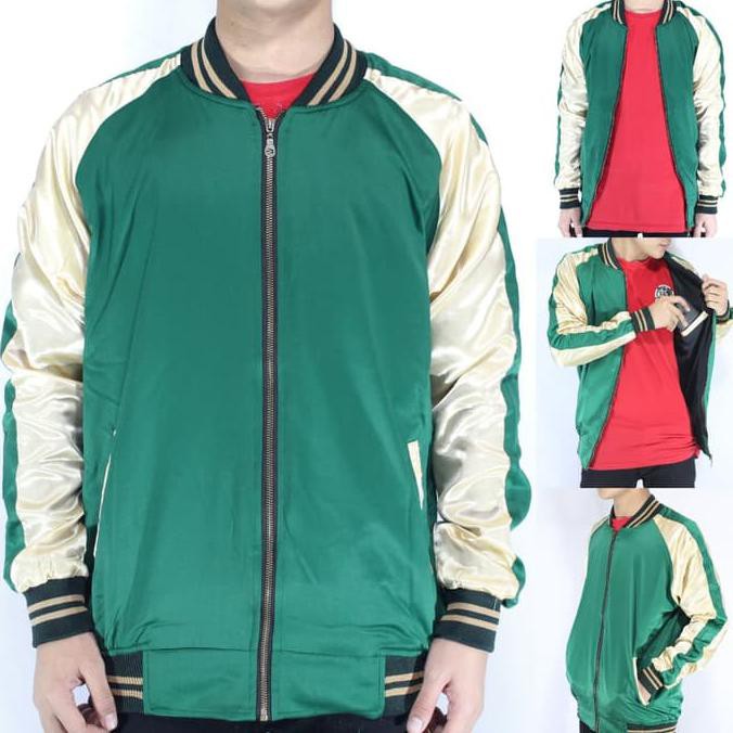 Jaket Bomber Sukajan Japan Green List Platinum Yakuza - Hijau