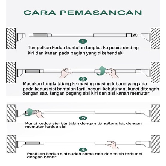 Tiang Fleksibel / Tiang Pintu / Tiang Gorden / Tiang Jemuran / Besi Penyangga Multifungsi - Dreal Entrepreneur