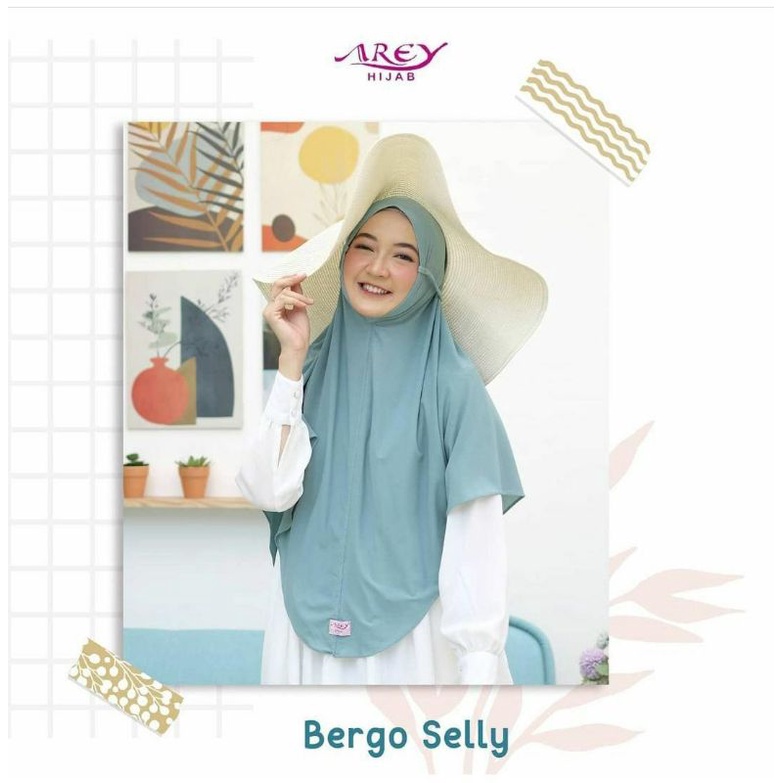 { ORIGINAL AREY HIJAB } Bergo Selly Bergo No Pad Bergo Tali-2