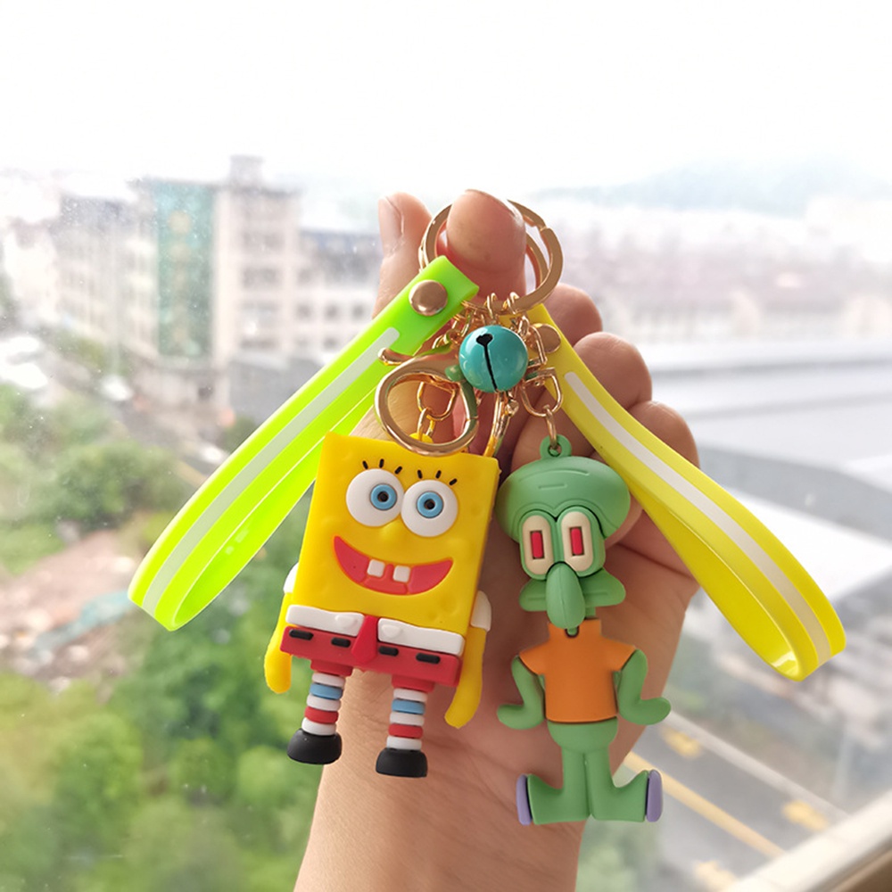 1pc Gantungan Kunci Bentuk Bintang Patrick Spongebob Dengan Lonceng Untuk Aksesoris Tas