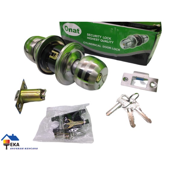 Kunci Pintu Kamar Mandi Bulat  / Handle Gagang Silinder Anti Karat EAK