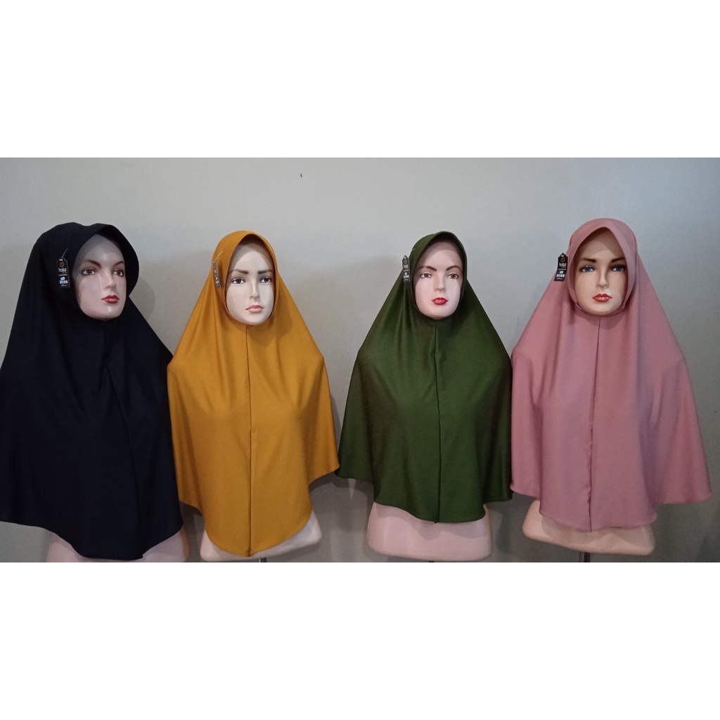 JILBAB KERUDUNG POLOS SEKOLAH INSTAN SIZE M - L