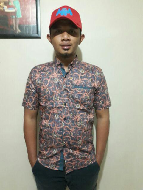 Kemeja Batik Pria Modern Lengan Panjang Casual Modis Slim Fit Trendy Masa Kini Ol 167