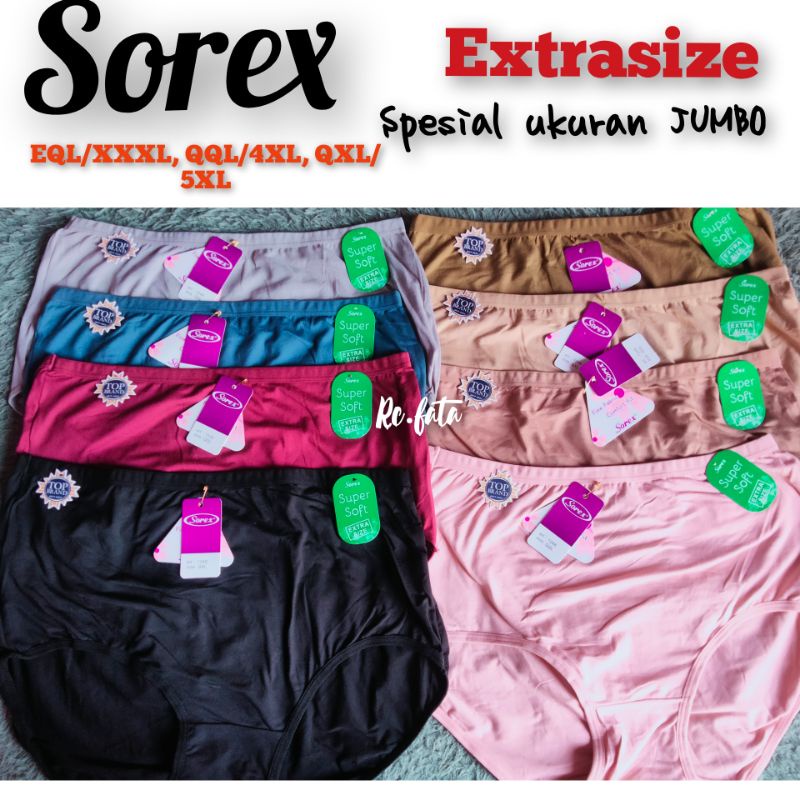Ecer Celana Dalam Jumbo SOREX extrasize, EQL/3XL, QQL/4XL, QXL/5XL