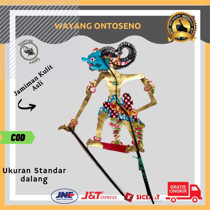 

Wayang Kulit Asli Murah Ontoseno Ukuran Standar Dalang 50cm Kualitas Biasa