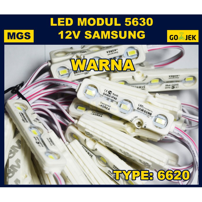 100Pcs Modul 5630 3 LED + Lens Tipe 6620 Warna