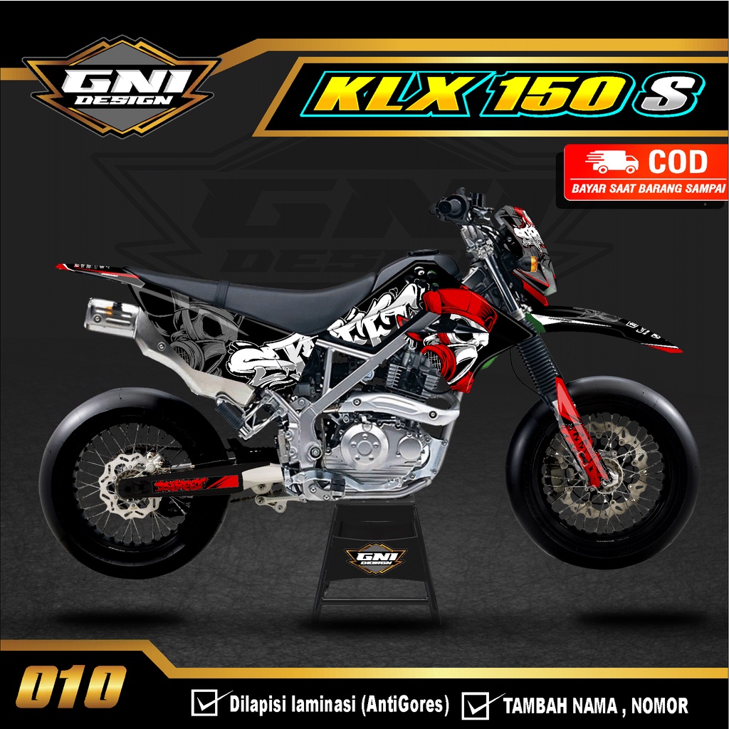 (BISA COD) Dekal Sticker KLX 150 Lama/Old Full Body Decal Stiker Custom KLX 150 S/L kode 10 -Decal S