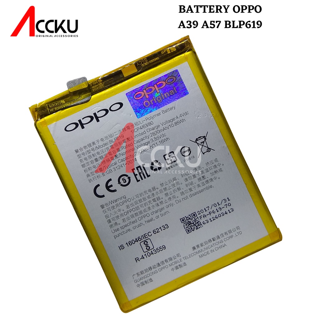 BATERAI BATTERY OPPO BLP619 A39 A57 BLP 619 ORIGINAL 99