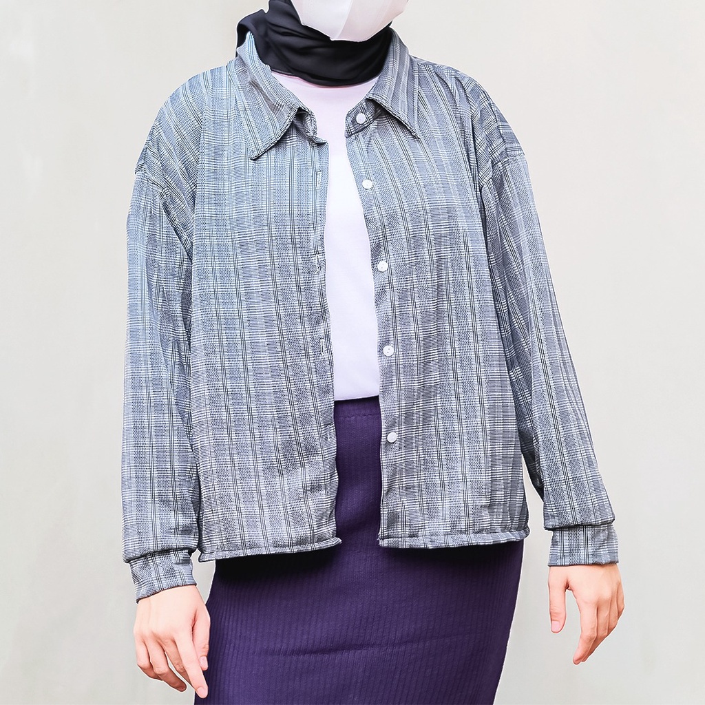 Hadeed Oversize /  Kemeja Wanita Oversize Kotak Tartan